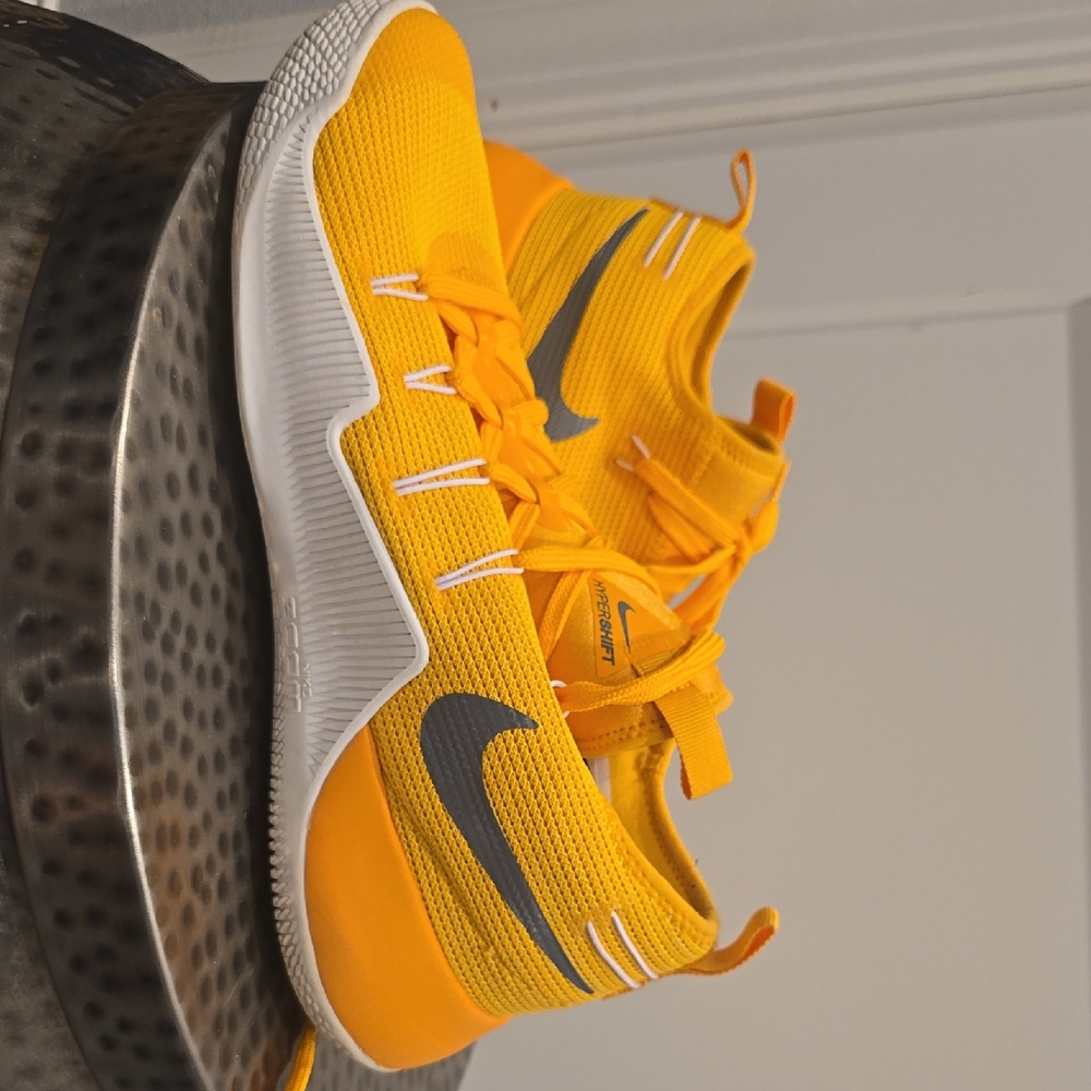 Nike Men's Vibrant Yellow Sneakers with White Accents